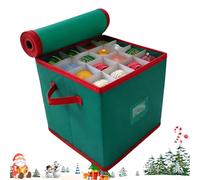 Lunaobrik Weihnachts Christbaumschmuck Aufbewahrungsbox | Weihnachtsdeko Behälter Für 64 Ornamente | Faltbar Kinder Spielzeug Koffer | Für Studentenwohnheim Urlaub Umzug Zuhause Wohnwagen Kleidung