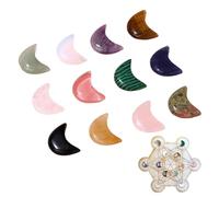 Lunar,12 Piezas Set Decoración Gemas Meditación,Gema con Forma de Luna | para Equilibrio Energético, Protección Femenina, Hogar, Navidad y Meditación