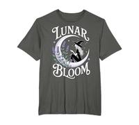 Lunar Bloom Luna Floral Bruja Estética Luna Celestial Camiseta