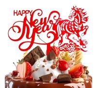 Lunar Festival Decor - Horse Cake Sign, Double Sided Acrylic Dessert Topper with High Gloss Finish, Traditional Spring Celebration Gear, Ideal for Workplace Party Gathering