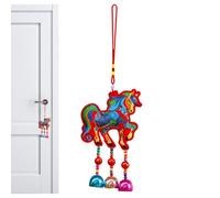 Lunar New Year Decor - Cotton Rope 34 cm, Horse Pendant, Embroidered Charm | Tassel Bell Design, Festive Ornament For Car, Shop, Home, School, Office, Cafe, Bookstore, Living Room, Wall