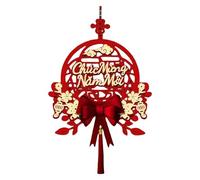 Lunar New Year Decor - Vietnamese Hanging Wall Ornaments, Red Tassel Festival Door Sign with Gold Accents, Lightweight Display Design, Ideal for Home Party Restaurant Seasonal Celebrations