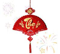 Lunar New Year Decorations - Year of Horse Vietnamese, Chinese Good Luck Pendant 2026, Spring Festival Red and Gold Wall Decoration | For Home Office Car Door Wall Window Bookshelf Bedroom