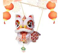 Lunar New Year Lantern Making Kit - DIY Lion Dance Decorations | 2026 Year Of The Horse Craft For Kids & Adults, Traditional Festive Lanterns With LED Lights, 2-Piece Set