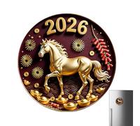 Lunar New Year Magnet - 2026 Horse Sticker, 2D Chinese with Bright Colors and Strong Magnetic Back, Cabinet Refrigerator Wall Decoration for Home Office Kitchen Holiday Festival Party