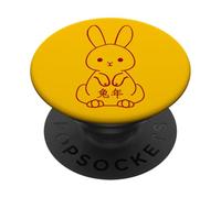 Lunar New Year of Rabbit 2023 Zodiac Animal PopSockets PopGrip Adhesivo