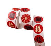 Lunar New Year Stickers - 500 piezas | Fu Character Roll Labels, 2026 Red Holiday Stickers, Perfect For Sobres, Cards, Party Favors, Holiday Decorations, Family Gatherings, Seasonal Celebration