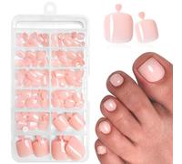 LunarCharm 120 piezas uñas postizas nude pink para pies, uñas adhesivas con pestañas, uñas postizas nude pink para presionar y pegar