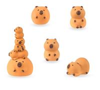 LunarCharm 5 Piezas de Mini Figura de Capibara, pequeñas Capibaras para Tablero, Miniaturas de Casa de Muñecas, Mini Animales de Resina para Jardín de Hadas, Decoración del Hogar, Regalo de
