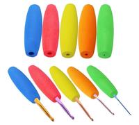 LunarCharm Juego de ganchillo ergonómico 5 piezas, fijación adaptable 2 mm a 10 mm