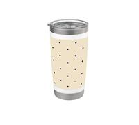 Lunares Azul Marino Sobre Crema Vaso térmico de acero inoxidable de doble pared