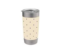 Lunares Azul Marino Sobre Crema Vaso térmico de acero inoxidable de doble pared