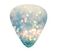 Lunares con purpurina azul dorada y bokeh,12 púas de guitarra, 3 grosores diferentes para guitarra acústica, bajo y ukelele