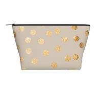 Lunares con Purpurina Beige y Dorada., Bolsa de artículos de tocador Bolsa de Maquillaje Bolsa de cosméticos Bolsa de artículos de tocador de Viaje portátil