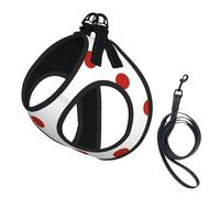 Lunares Lunares Punto Rojo,Arnés para Mascotas, arnés Reflectante Ajustable para Perros,M