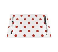 Lunares Lunares Punto Rojo,Juego de 6 manteles Individuales Lavables de PVC para Mesa de Comedor, Resistentes al Calor, 30x45 cm.