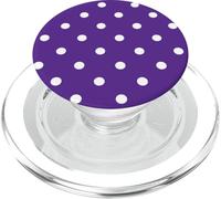 Lunares Morados Y Blancos Para Mujeres Y Niñas Lunares PopSockets PopGrip para MagSafe