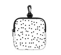 Lunares Negros sobre Blanco,Bolsa de Almacenamiento Cuadrada con Cremallera, Monedero de Neopreno, Carteras pequeñas, Monedero pequeño, Monedero