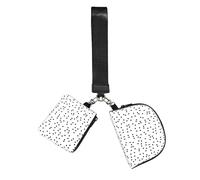 Lunares negros sobre blanco,Bolso de muñeca para deportes al aire libre, monedero portátil, cartera de muñeca con llavero desmontable