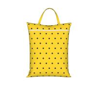 Lunares negros sobre fondo amarillo,Bolsa de viaje para ropa sucia, bolsa plegable para ropa sucia