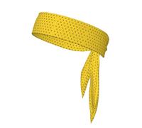 Lunares Negros sobre Fondo Amarillo, Cinta para la Cabeza, Diadema Deportiva con Lazo, Cinta para el Sudor Multiusos para Hombres y Mujeres.