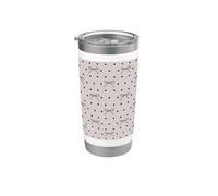 Lunares negros y lazos sobre beige Rockabilly Vaso térmico de acero inoxidable de doble pared