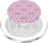 Lunares Negros y Lazos sobre Rockabilly Rosa PopSockets PopGrip para MagSafe