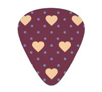 Lunares y corazones granate,12 púas de guitarra, 3 grosores diferentes para guitarra acústica, bajo y ukelele