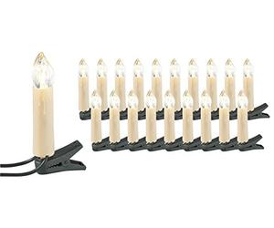 Lunartec Guirnaldas luminosas de interior - guirnalda luces para árbol Navidad: cadena de luces LED para árbol de Navidad, 20 velas, blanco cálido (cadena led, guirnalda velas, interior)