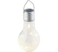 Lunartec lámpara LED: Bombilla LED decorativa, Diseño de vidrio Crackle, Carga solar (bombilla inalámbrica, lámpara solar, exterior)