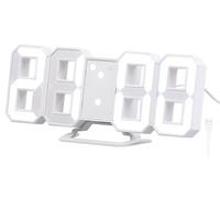 Lunartec Relojes despertadores - Reloj Digital con números Grandes: Grande Reloj de Mesa y Pared LED con dígitos de 7 segmentos, dimmable, Despertador (Mesa números Grandes, Digital para Colocar)