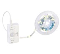 Lunartec tira led con batería: Tira LED a batería, 30 LEDs cálidos, sensor PIR (recargable con, iluminación de escaleras, WC)