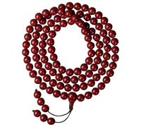 Lunarthos Cinabrio natural 108 - Cuentas de oración budista, 6 mm/8 mm, pulsera o collar de meditación, 6mm, Cinabrio, No es una piedra preciosa