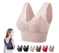 Lunash Veracurves - Effortless Shaping Bra, Lunash Bras, No Underwire Lace Plus Size Bra for Women (Pink,XXL)