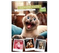 LUNATIC CATS Enjoy hilarious and wacky sayings (Wall Calendar 2026 DIN A4 portrait), CALVENDO 12 Month Wall Calendar: Ironic furry friends with amusing quips