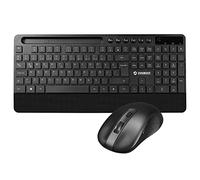 Lunatic Enanerest KM-9676 Negro Multimedia Tablet-Phone Stand Muñequera Alivio del Dolor Largo Alcance Wireless Clanane Mouse Set, Lunatic