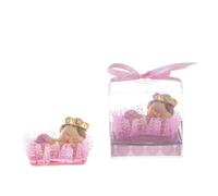 Lunaura Baby Keepsake - Set of 12 Girl Baby Wearing Crown Napping on Pillow Favors - Pink by Lunaura