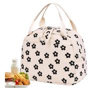 Lunch Bag - Corduroy And Aluminum Foil, 9.84x7.87x6.69in Lunch Tote Insulated Cooler Compartment | Large Capacity Reusable Thermal Storage, Floral Lunchs Organizer For School, Work, Travel, Picnic