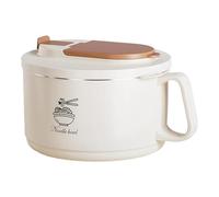 Lunch Bowl - 7.28x5.12x7.09 in 1650ml Stainless Steel ABS Noodle Salad Container Folding Cutlery Leakproof Food Storage Box Anti Scald Handle Non Slip Base | Portable Meal Prep Container For Travel Of