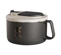 Lunch Bowl - 7.28x5.12x7.09 in 1650ml Stainless Steel ABS Noodle Salad Container Folding Cutlery Leakproof Food Storage Box Anti Scald Handle Non Slip Base | Portable Meal Prep Container For Travel Of