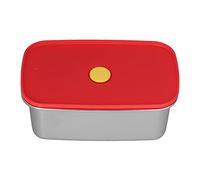 Lunch Box Box Food Storage Containers Red Non Pollution Good Sealing Lightweight Easily Clean for Workers Office Students 304 Stainless Steel PP Food Grade Silicone Material 216g (Tianxiang Fresh