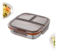 Lunch Box Containers - Stainless Steel Dining Tool for Camping | 600ml with 3 Compartments, Picnic Sports Travel Helper, Sea Beach Outdoor Hiking Climbing Accessory, Summer Family Work Meal Storage
