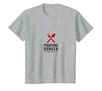 Lunch Lady Hero: Luchando contra el Hambre una Comida a la Vez Camiseta, Niños, Gris Jaspeado, 2 años