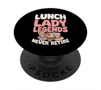 Lunch Lady Legends Nunca se retira a un Trabajador de Servicio de Alimentos PopSockets PopGrip Adhesivo