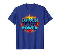Lunch Lady Power: Arte Pop Retro para héroes del Servicio de Alimentos Camiseta, Hombre, Azul Real, L