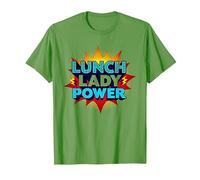 Lunch Lady Power: Arte Pop Retro para héroes del Servicio de Alimentos Camiseta, Hombre, Hierba, L