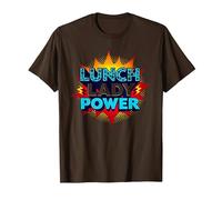Lunch Lady Power: Arte Pop Retro para héroes del Servicio de Alimentos Camiseta, Hombre, Marrón, L
