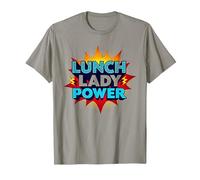 Lunch Lady Power: Arte Pop Retro para héroes del Servicio de Alimentos Camiseta, Hombre, Pizarra, L