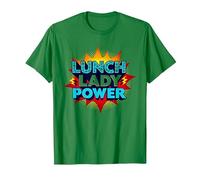 Lunch Lady Power: Arte Pop Retro para héroes del Servicio de Alimentos Camiseta, Hombre, Verde Kelly, S