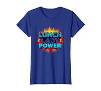 Lunch Lady Power: Arte Pop Retro para héroes del Servicio de Alimentos Camiseta, Mujer, Azul Real, L